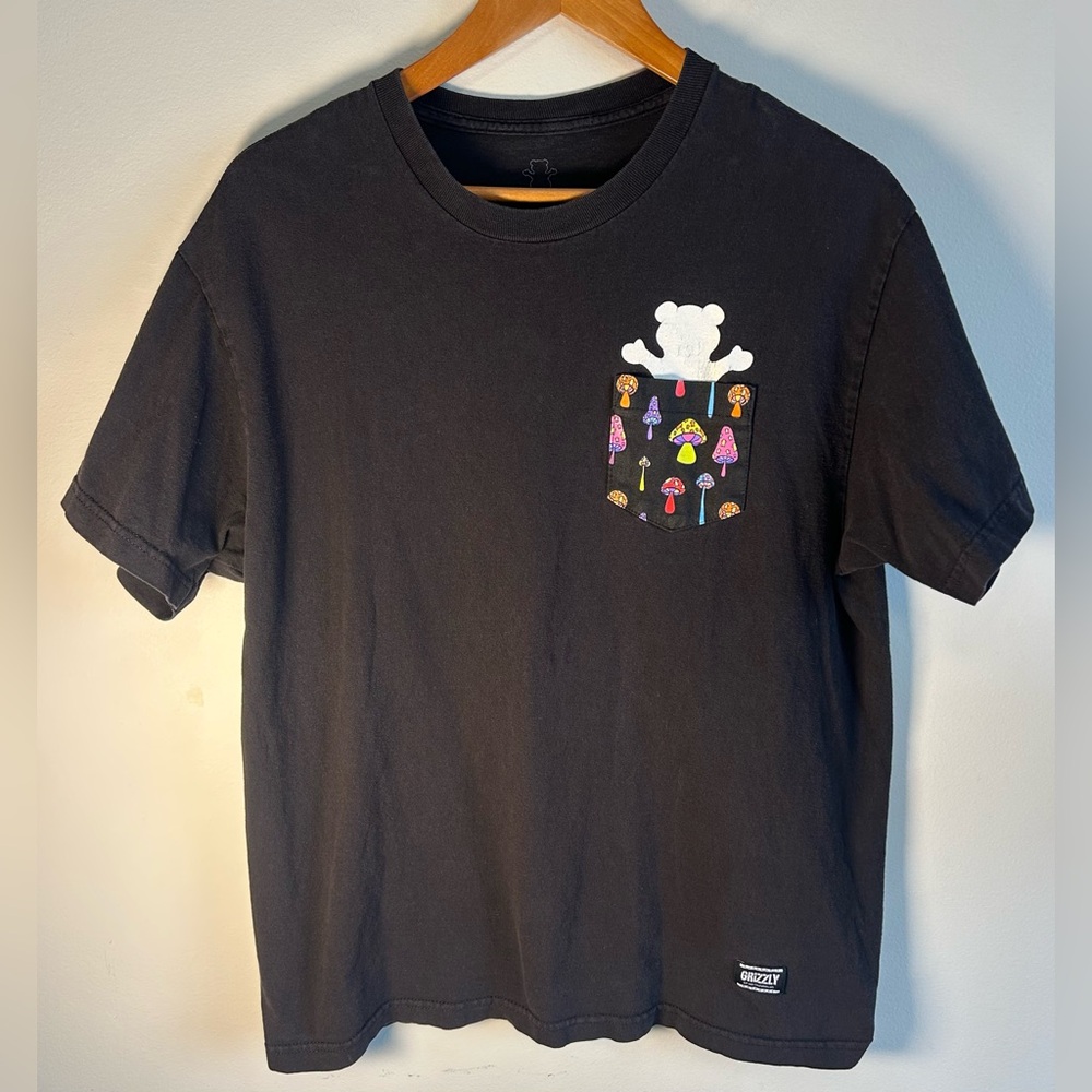 Vintage Authentic Grizzly Griptape Mens Black T-shirt Size L Skateboarding RARE